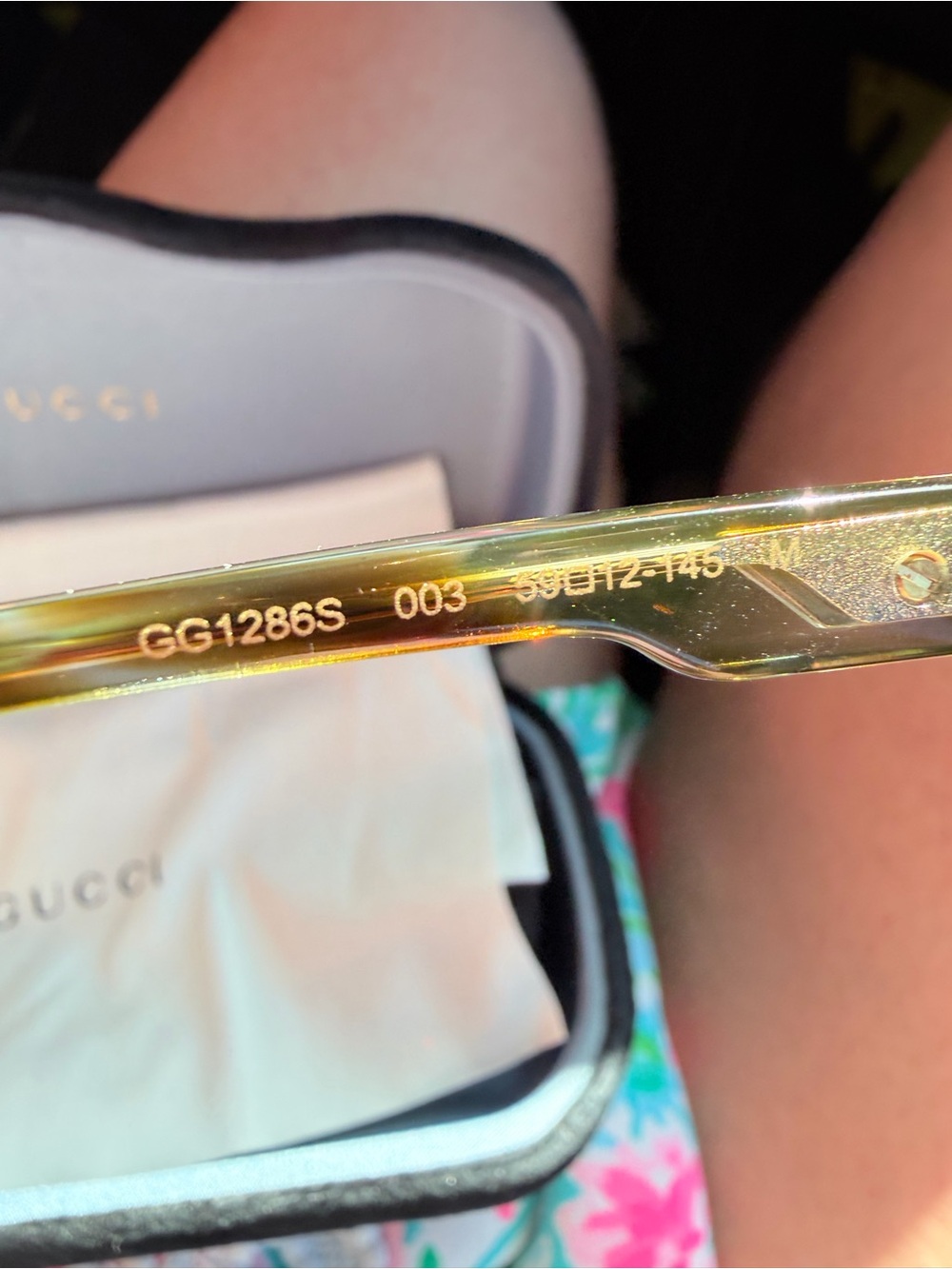 Gucci Men’s Translucent Olive Green Aviator Sunglasses - Picture 6 of 7